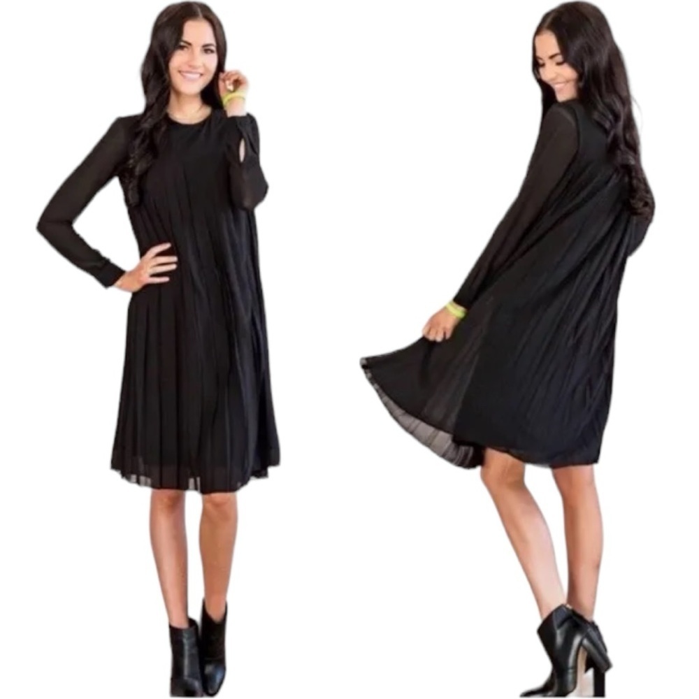 Rachel Parcell Savanna Tate Black Pleated Dress XL